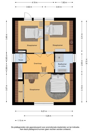 Plattegrond - Clara's Pad 20, 4451 HD Heinkenszand - Eerste verdieping - 2D.jpg